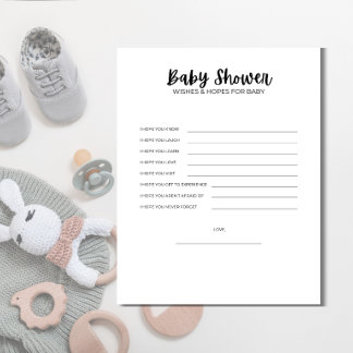 Printable Baby Shower Wishes & Hopes for Baby Game Briefhoofd