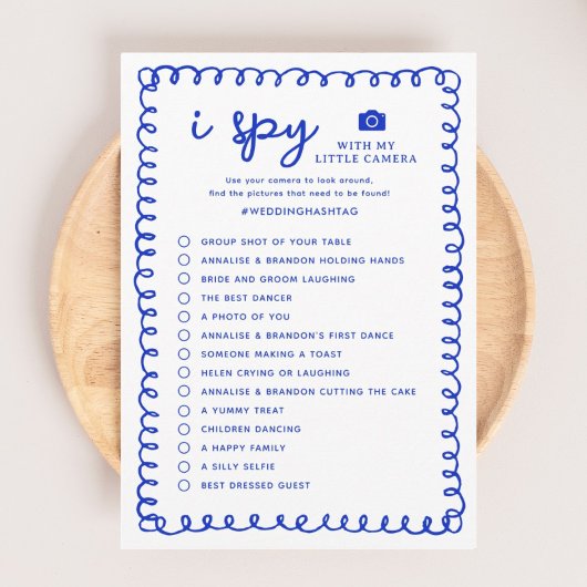 Printable Blue I Spy Weduwfoto Hunt Game Programma