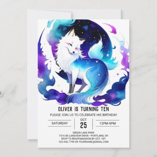 Printable Boho Fox Verjaardag Kaart (Voorkant)