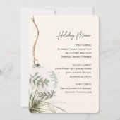 Printable Boho Ornament Holiday Menu Kaart (Voorkant)
