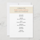 Printable  Celebration of Life-programma Kaart (Achterkant)