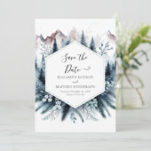 Printable Classic Mountain Wedding Save The Date (Staand voorkant)