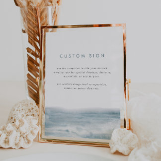 Printable Coastal Waterverf Custom Wedding Sign Poster