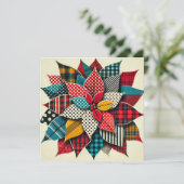 Printable Collage Pop Art Poinsettia Scrapbook Kaart (Staand voorkant)