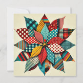 Printable Collage Pop Art Poinsettia Scrapbook Kaart (Achterkant)