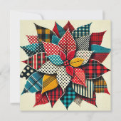 Printable Collage Pop Art Poinsettia Scrapbook Kaart (Voorkant)