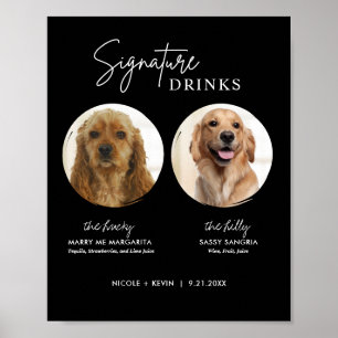 Printable Dog Signature Drinken Wedding Bar Sign Poster