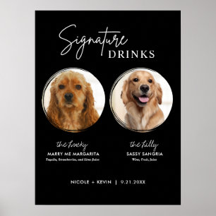 Printable Dog Signature Drinken Wedding Bar Sign Poster