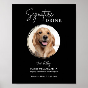 Printable Dog Wedding Signature Drink Sign Poster