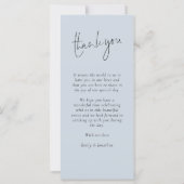 Printable Dusty Blue FloralsWedding Thank You Menu (Dos)