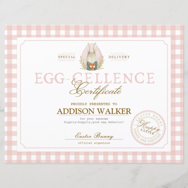 Printable Egg-excellence Certificaat (Voorkant)