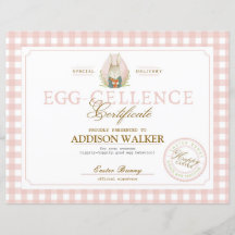 Printable Egg-excellence Certificaat