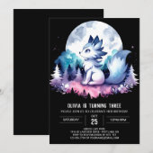 Printable Enchanted Wolf Verjaardag Kaart (Voorkant / Achterkant)