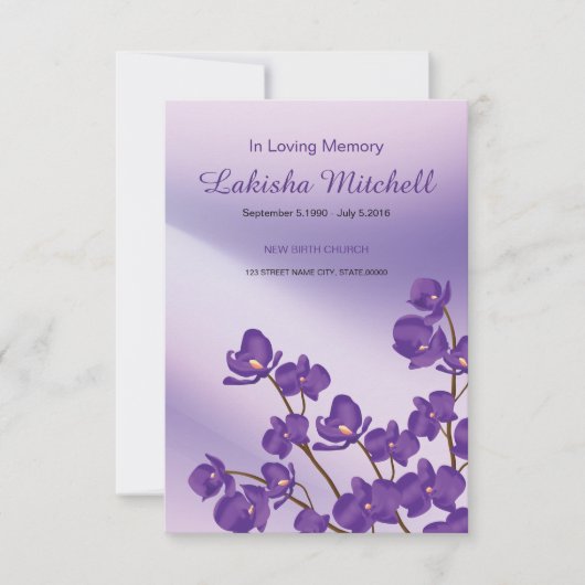 Printable Floral Funeral Program Card Kaart (Voorkant)