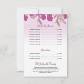 Printable Floral Funeral Program Kaart (Achterkant)