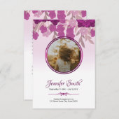 Printable Floral Funeral Program Kaart (Voorkant / Achterkant)