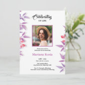 Printable Funeral Announcement Kaart (Staand voorkant)