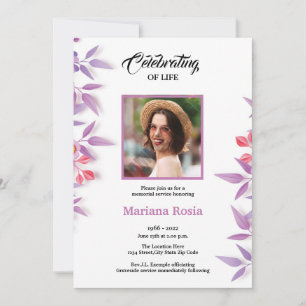 Printable Funeral Announcement Kaart
