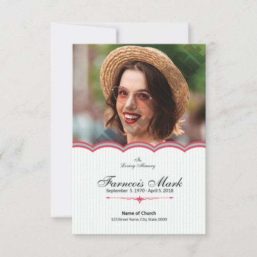 Printable Funeral Prayer Card Sjabloon (Voorkant)