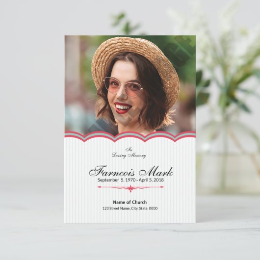 Printable Funeral Prayer Card Sjabloon (Staand voorkant)