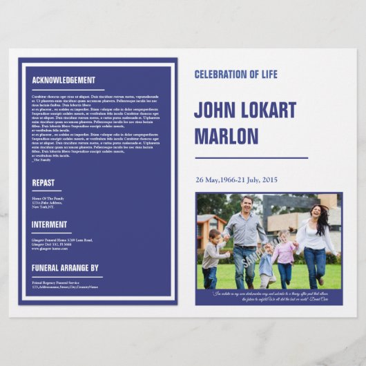 Printable Funeral Program Brochure (Voorkant)