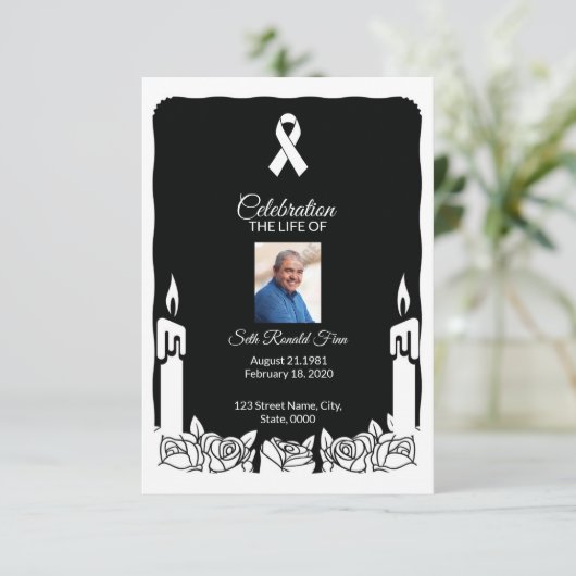 Printable Funeral Program Kaart (Staand voorkant)