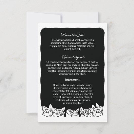 Printable Funeral Program Kaart (Achterkant)