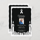 Printable Funeral Program Kaart (Voorkant / Achterkant)