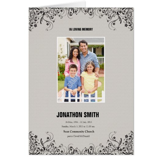 Printable Funeral Program Sjabloon (Voorkant)