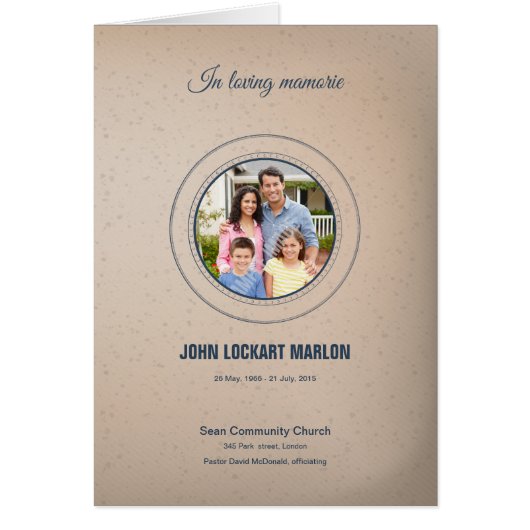 Printable Funeral Program Sjabloon (Voorkant)