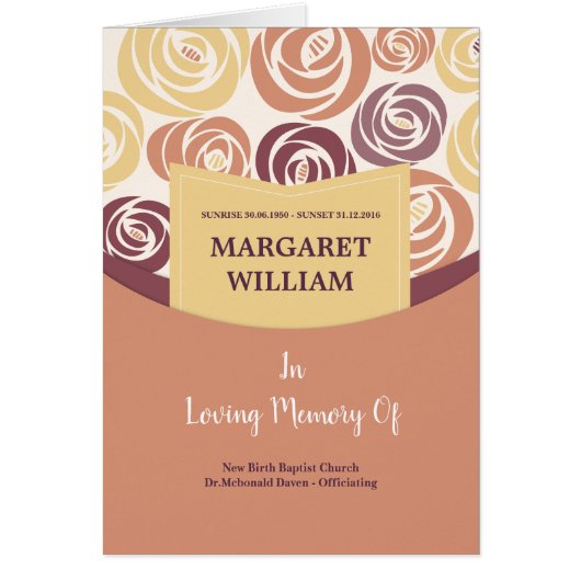 Printable Funeral Program Sjabloon (Voorkant)