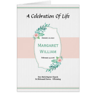 Printable Funeral Program Sjabloon