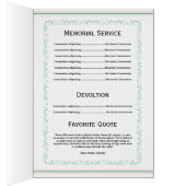 Printable Funeral Program Sjabloon (Binnen (Rechts))