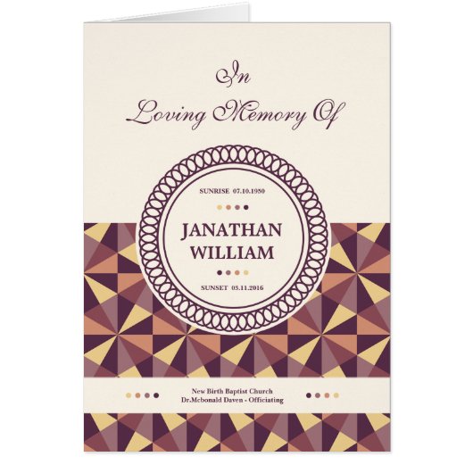 Printable Funeral Program Sjabloon (Voorkant)