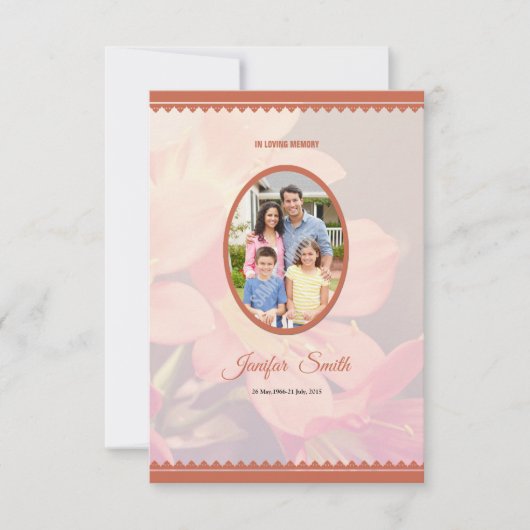 Printable Funeral Program Sjabloon Kaart (Voorkant)