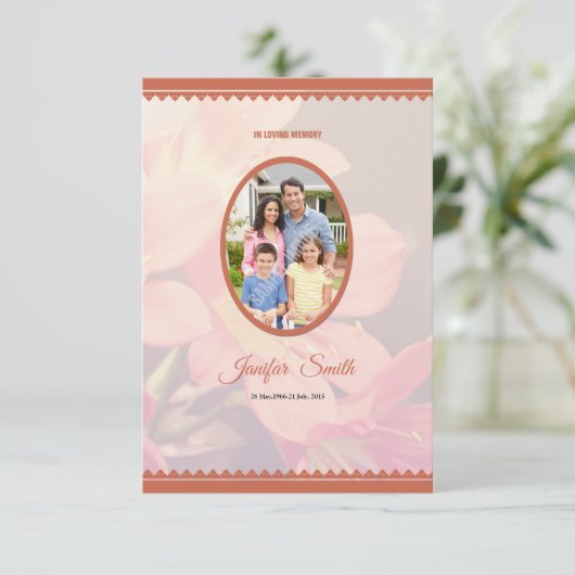 Printable Funeral Program Sjabloon Kaart (Staand voorkant)