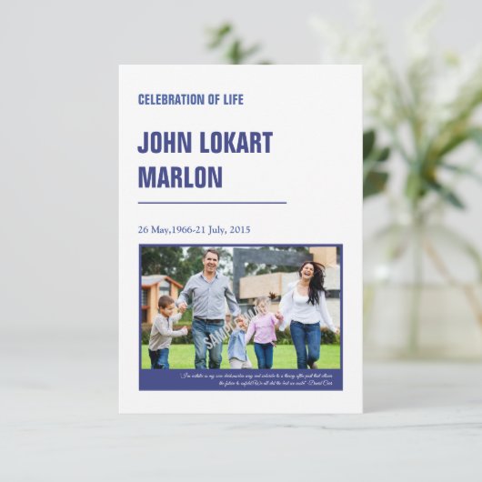 Printable Funeral Program Sjabloon Kaart (Staand voorkant)