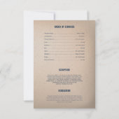 Printable Funeral Program Sjabloon Kaart (Achterkant)