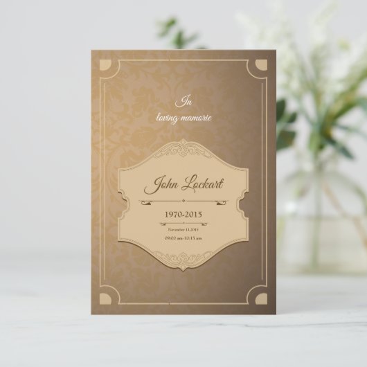 Printable Funeral Program Sjabloon Kaart (Staand voorkant)