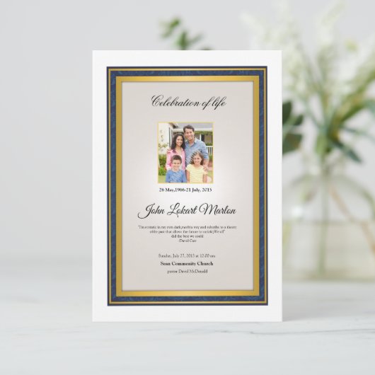 Printable Funeral Program Sjabloon Kaart (Staand voorkant)