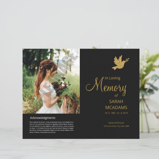 Printable Funeral Program Template (Staand voorkant)