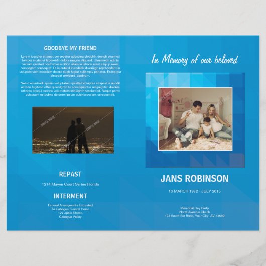 Printable Funeral Program Template Flyer (Voorkant)