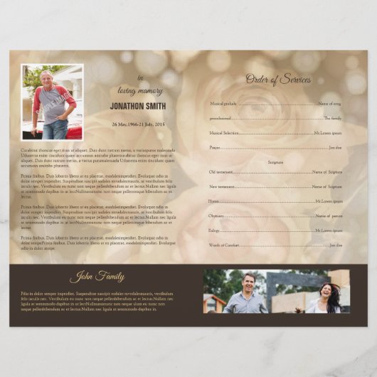 Printable Funeral Program Template Flyer (Achterkant)