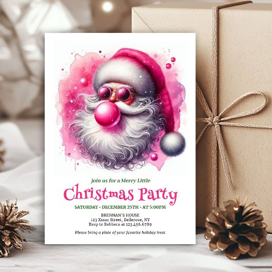 Printable Funny Santa Sunglasses Christmas Invite Kaart