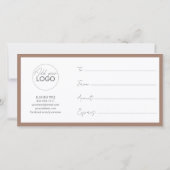 Printable Gift Kaart Sjabloon Gemakkelijk aan te p (Achterkant)