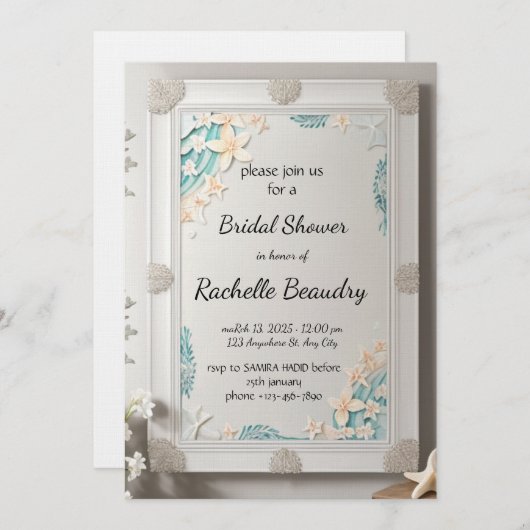 Printable Invitation Template for Bridal shower (Devant / Derrière)