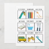 PRINTABLE KINDER ROUTINE FEESTDAGENKAART (Voorkant / Achterkant)