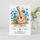 Printable Kinderen Guitar Boy Verjaardag Kaart (Staand voorkant)