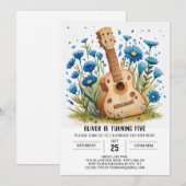 Printable Kinderen Guitar Boy Verjaardag Kaart (Voorkant / Achterkant)