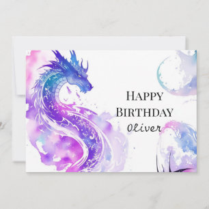 Printable Majestic Dragon Verjaardag Kaart